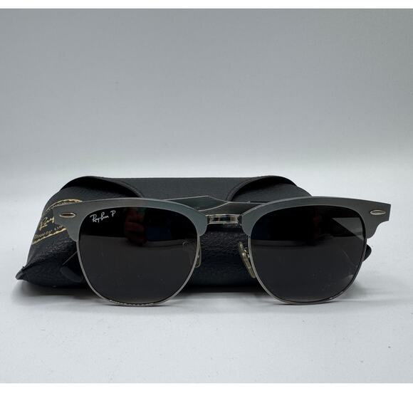 Ray-Ban Sunglasses RB3507 138/M8 Clubmaster Aluminum Silver Unisex Polarized - Picture 1 of 7